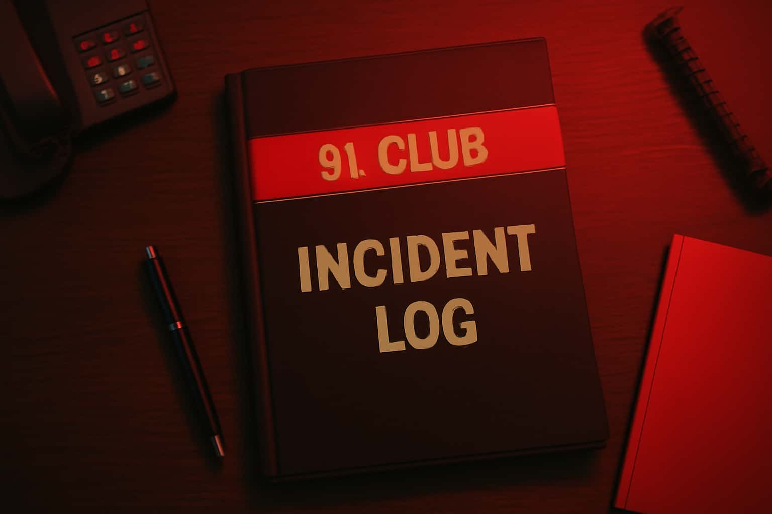 A visual representation of the 91 Club Incident Log, featuring the title prominently.