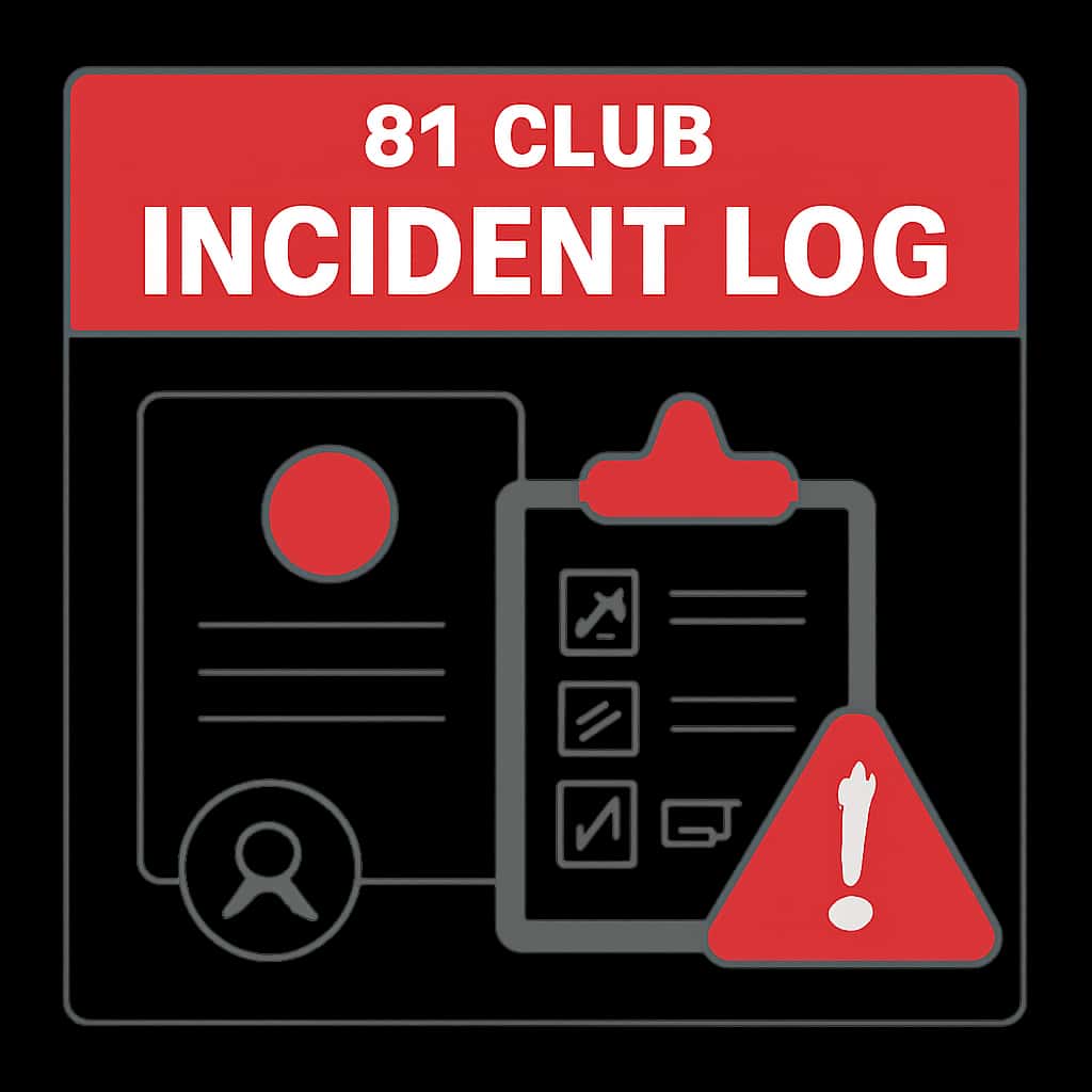 An illustration explaining the features of the 91 Club Incident Log.