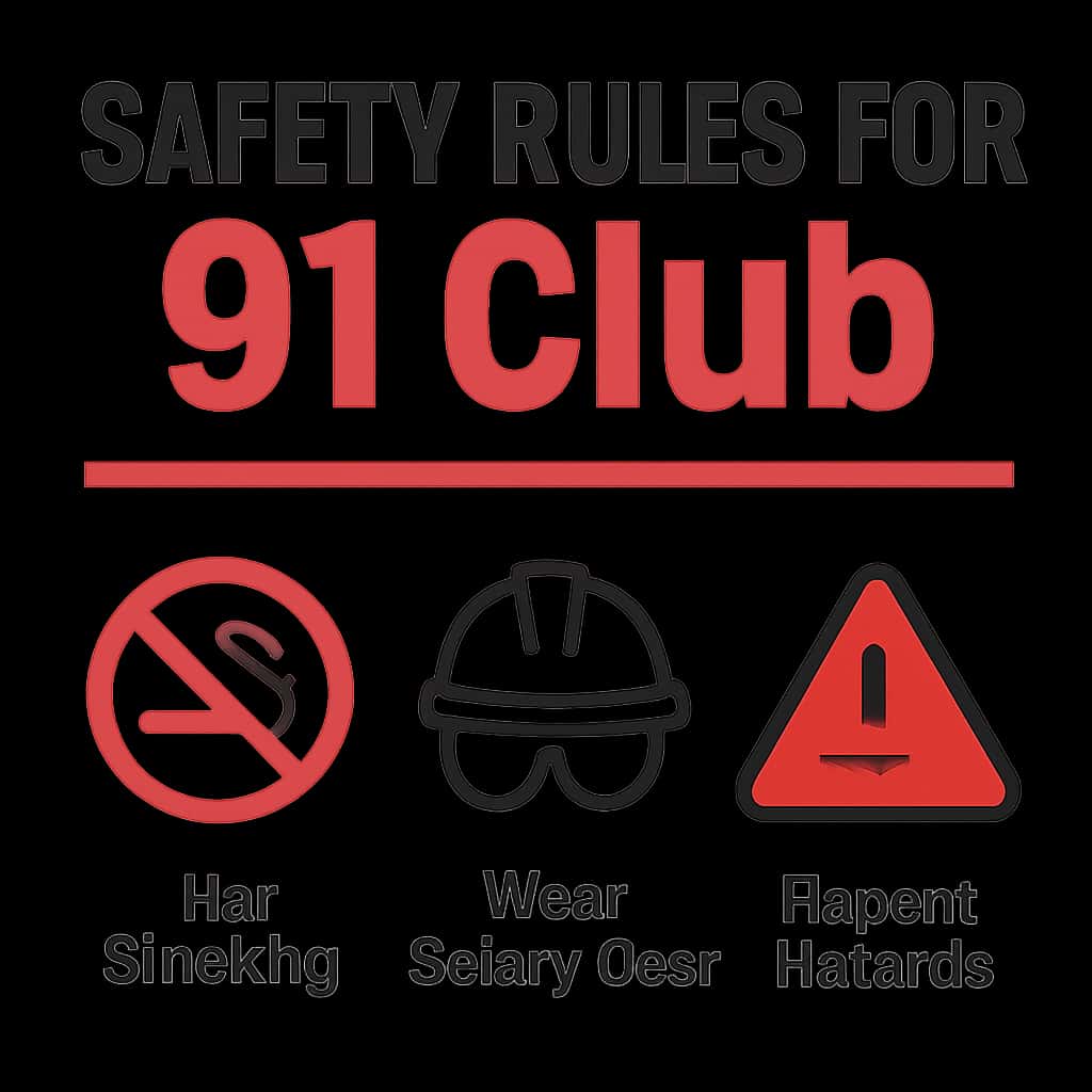 An educational diagram about the Safety Rules for 91 Club.