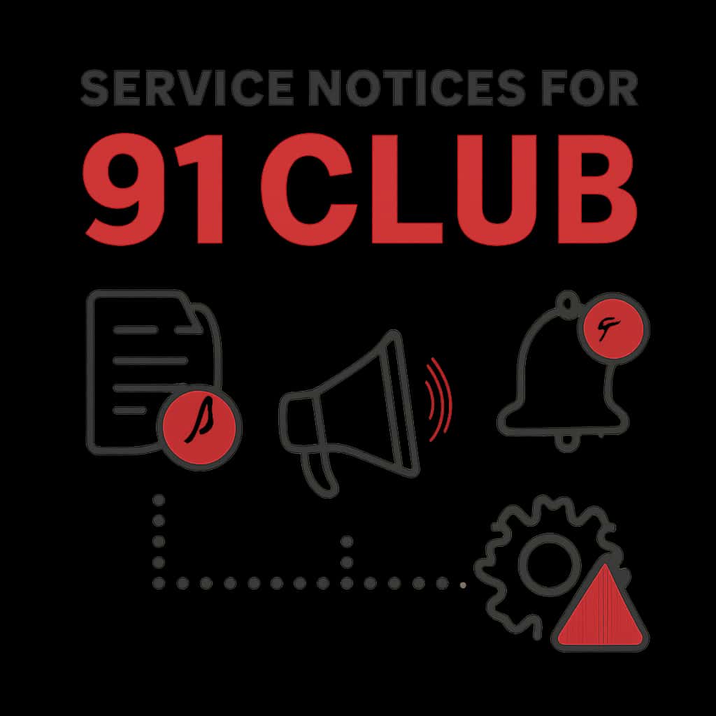 An educational illustration about service notices for 91 Club