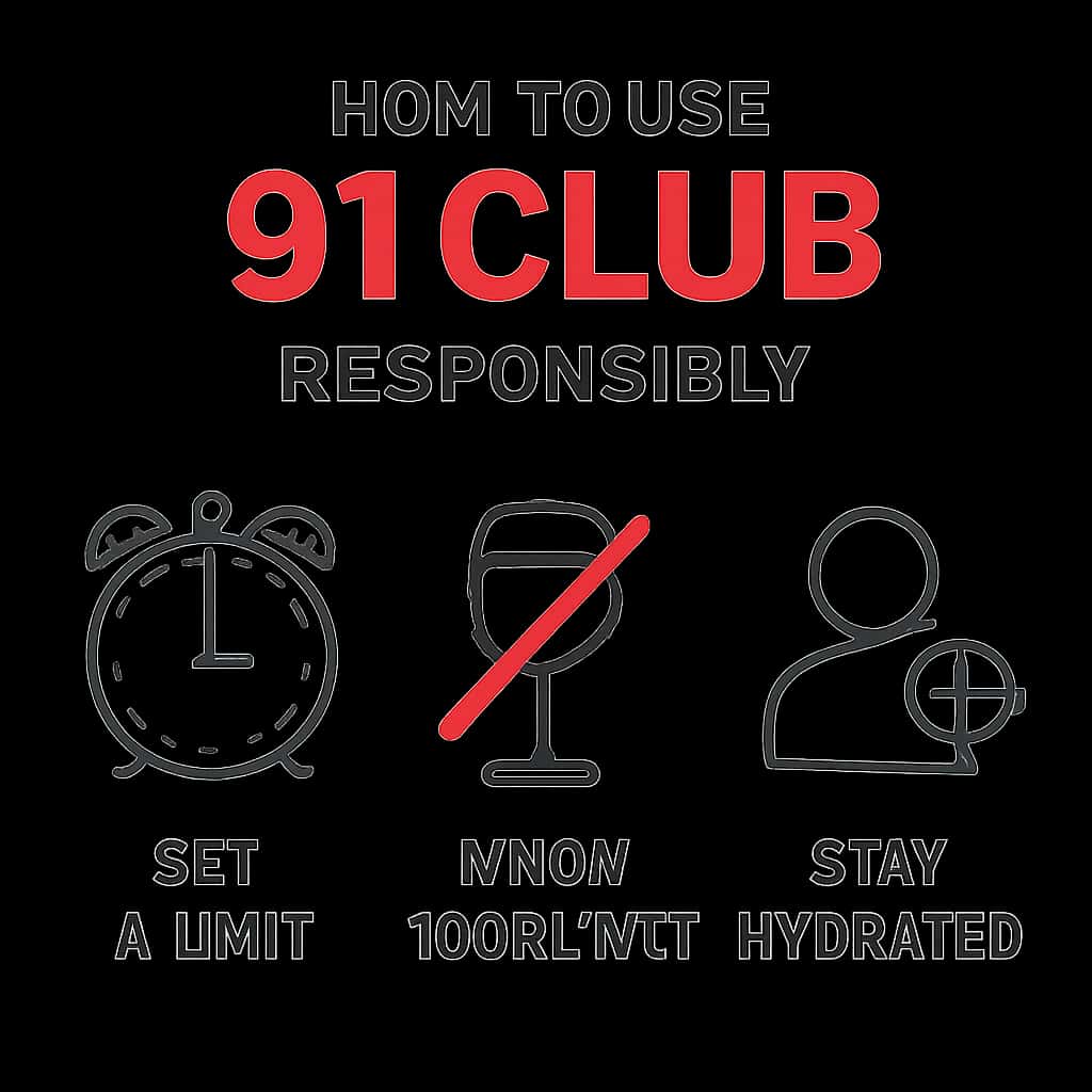 An educational diagram about responsible practices within the 91 Club.