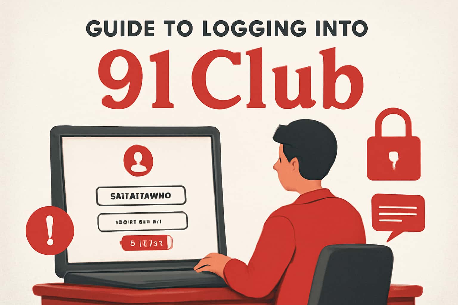 Informational scene depicting the login process for 91 Club.